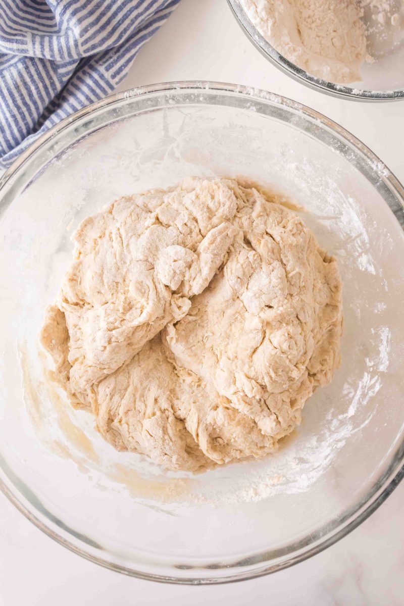 A rough ball of dough in a mixing bowl - Hostess At Heart