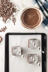 An image showing how to make chocolate cups with ice cubes - Hostess At Heart