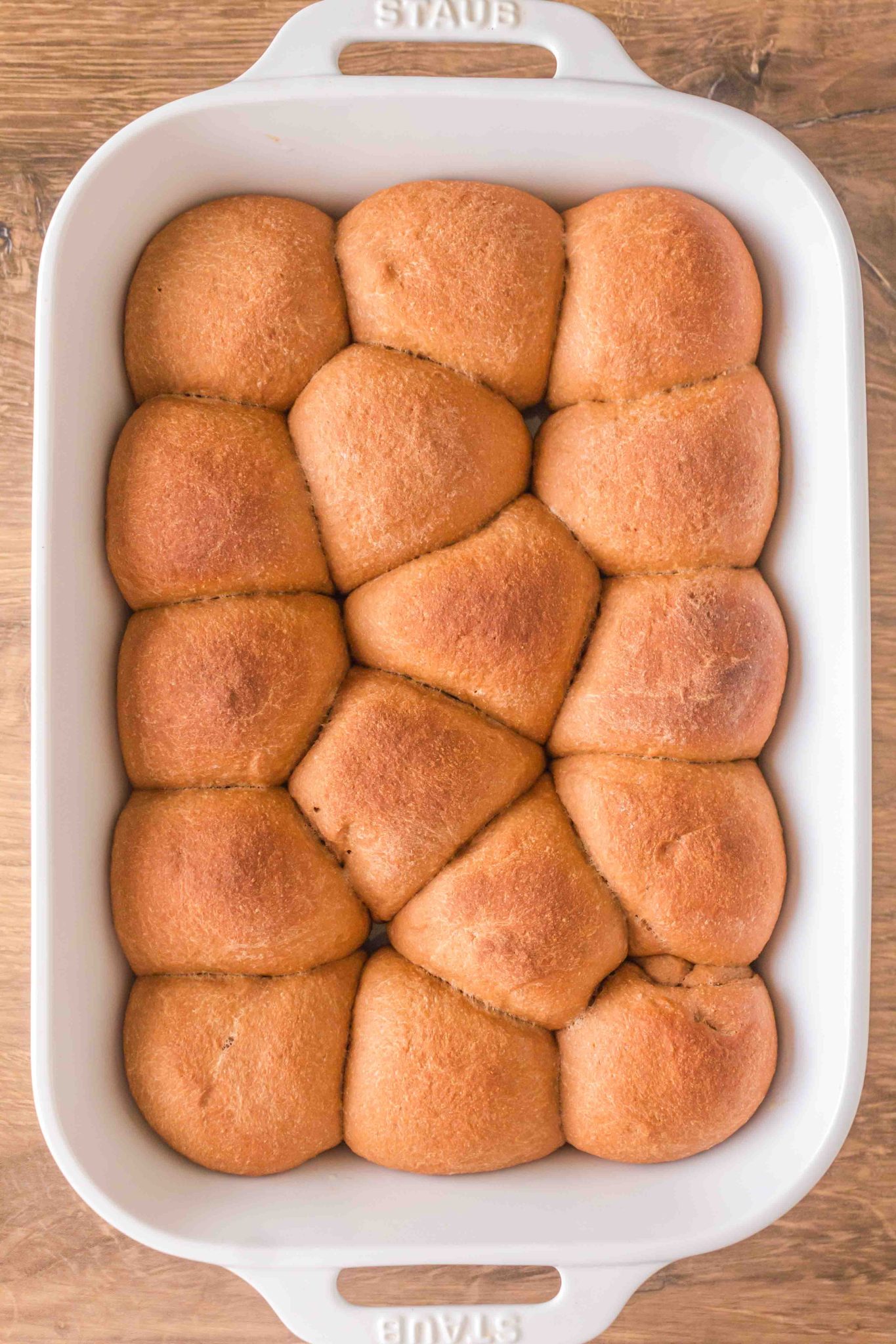 A pan of baked brown bread rolls - Hostess At Heart