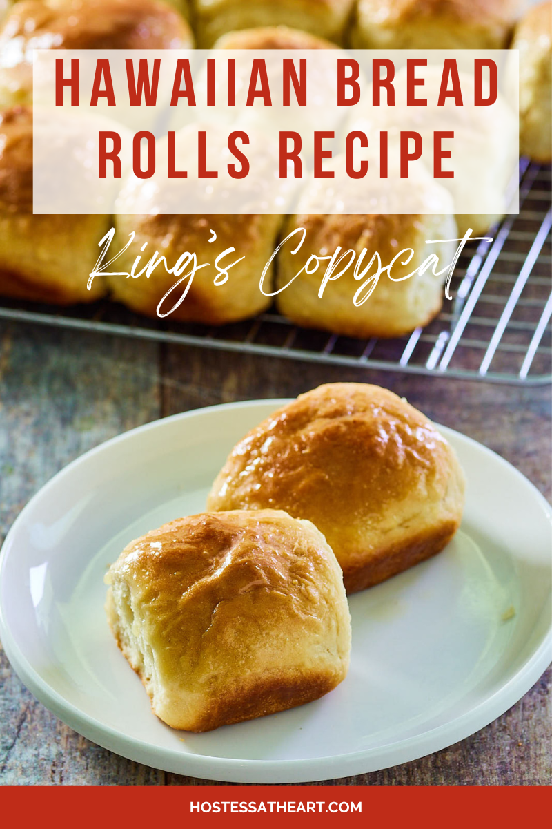 Sideview of an image of 2 Copycat Kings Sweet Bread Rolls on a plate. - Hostess At Heart