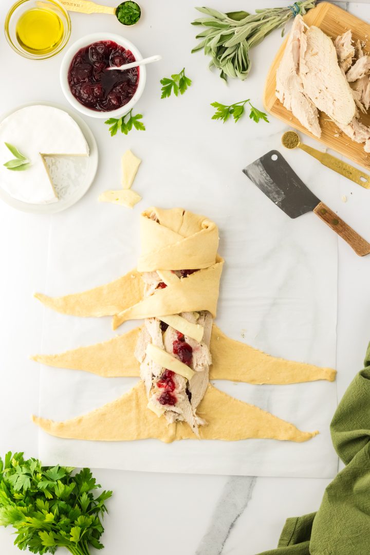 Turkey and Cheese Crescent Roll Braid (Leftovers Recipe) - Hostess At Heart
