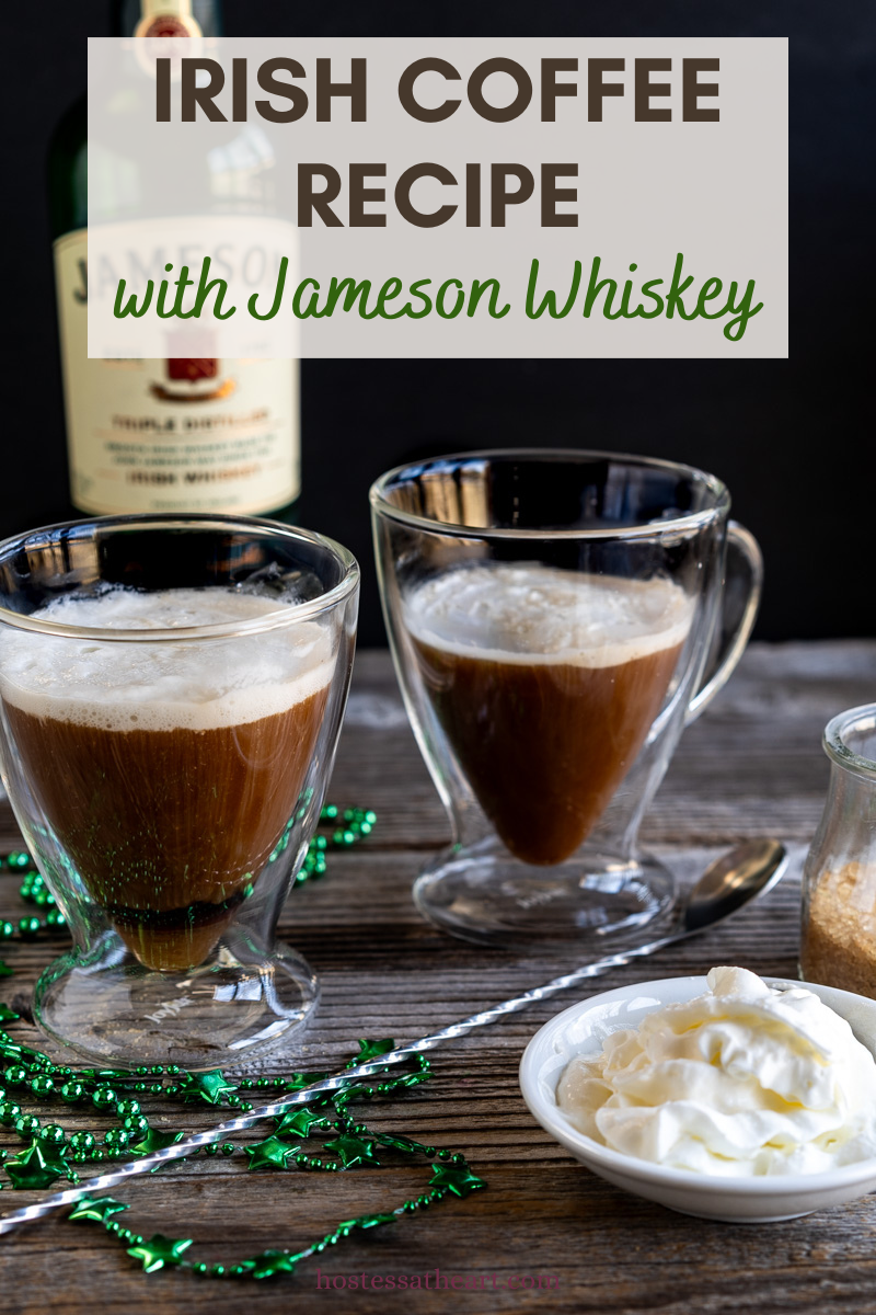 Tableview image for Pinterest of a Cup of Irish Coffee Jameson topped with whipping cream.