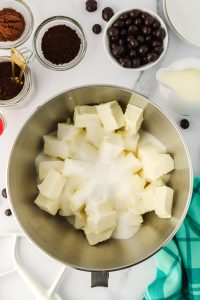 Butter and sugar in an electric mixer bowl - Hostess At Heart
