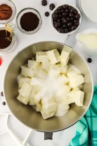 Butter and sugar in an electric mixer bowl - Hostess At Heart