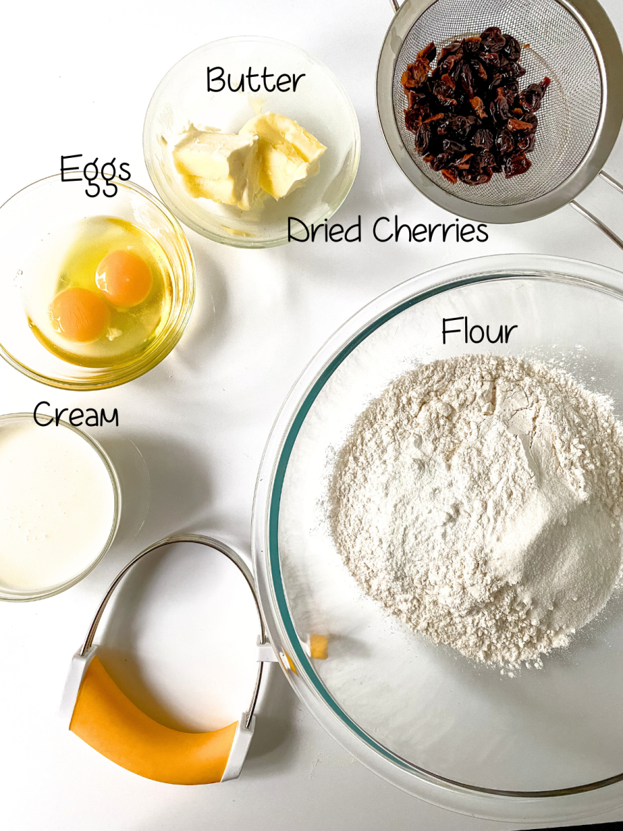 Ingredients: butter, cherries, eggs, flour, heavy whipping cream, baking powder, sugar, salt, eggs, vanilla - Hostess At Heart