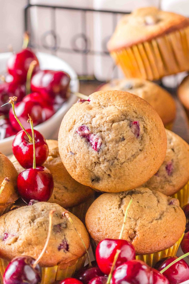 Baked muffins filled with cherries - Hostess At Heart