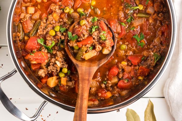Easy Hamburger Vegetable Soup Recipe (One-Pot) - Hostess At Heart