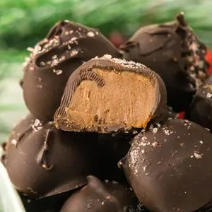 Chocolate covered truffles filled with caramel and dusted with sea salt. Hostess At Heart