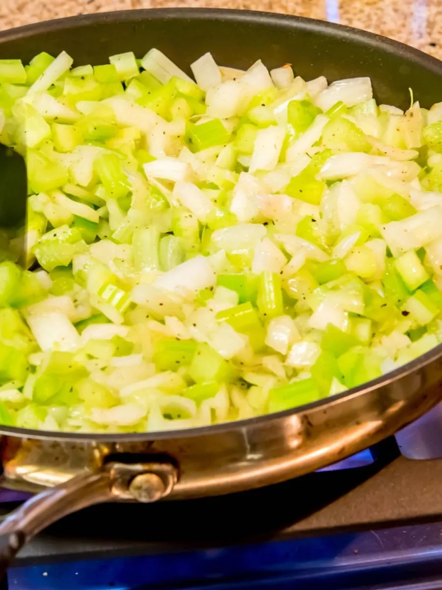 Saute onion and celery in butter - Hostess At Heart