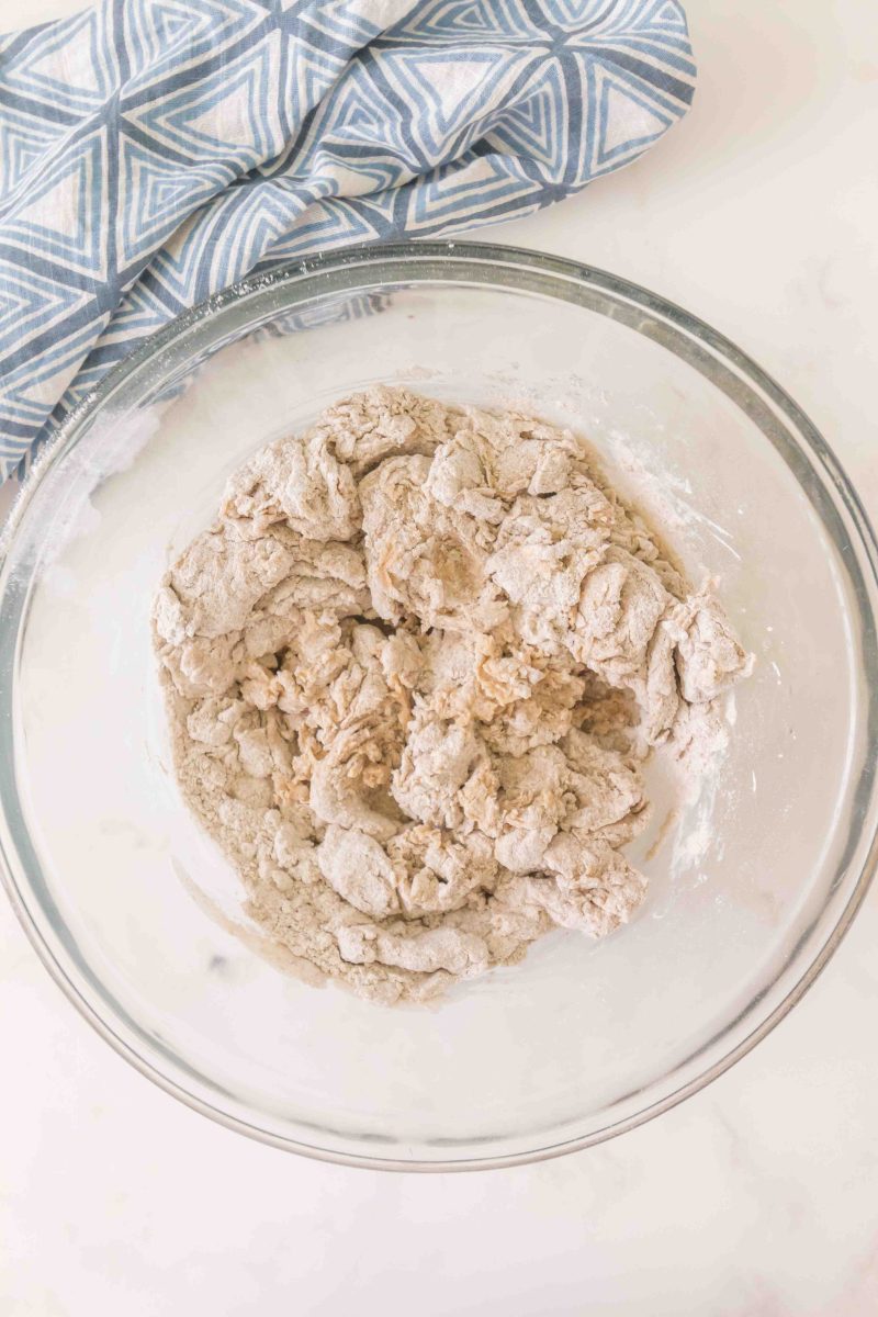 A bowl showing flour kneaded into a rye bread dough - Hostess At Heart