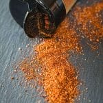A spice jar tipped on it's side spilling an all-purpose spice rub - Hostess At Heart