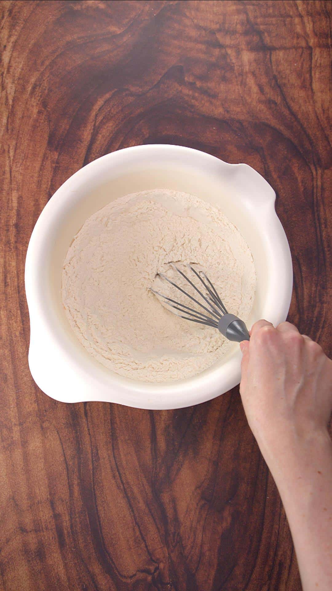 Dry ingredients whisked together in a mixing bowl - Hostess At Heart