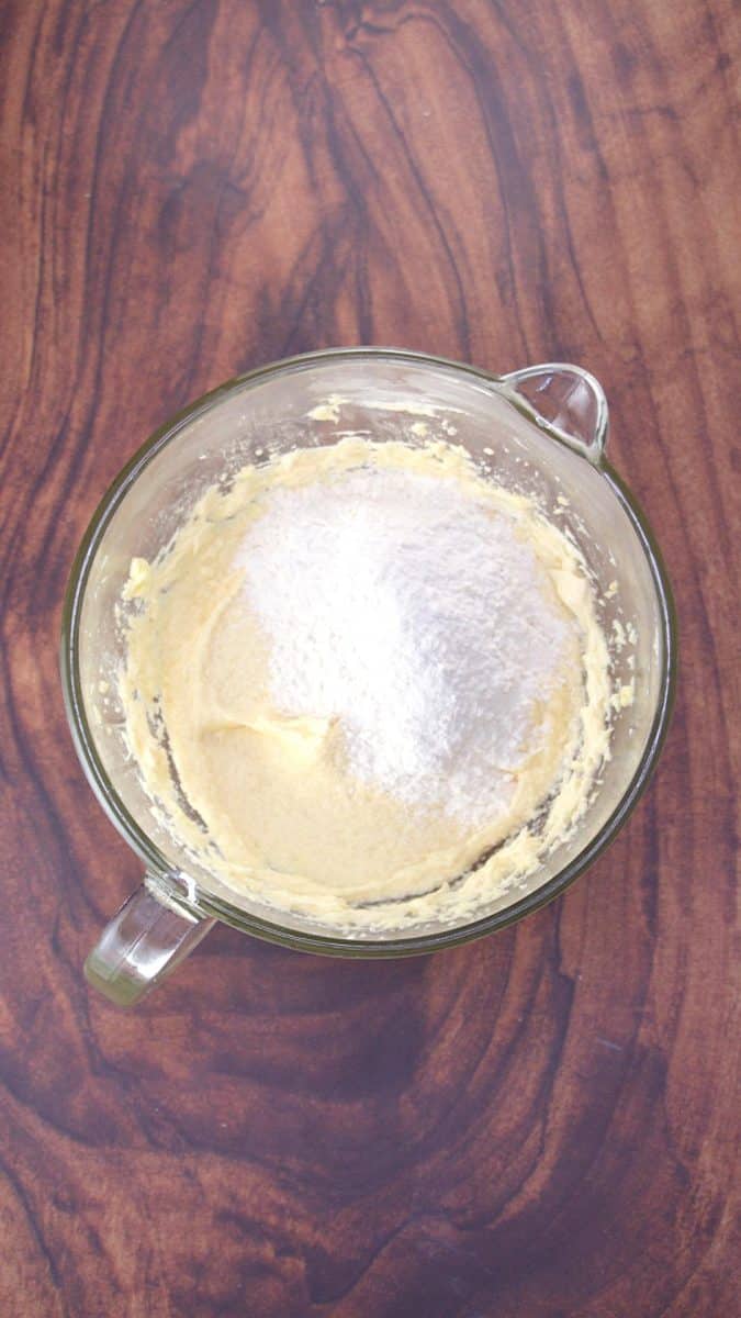Dry ingredients added to cake batter - Hostess At Heart
