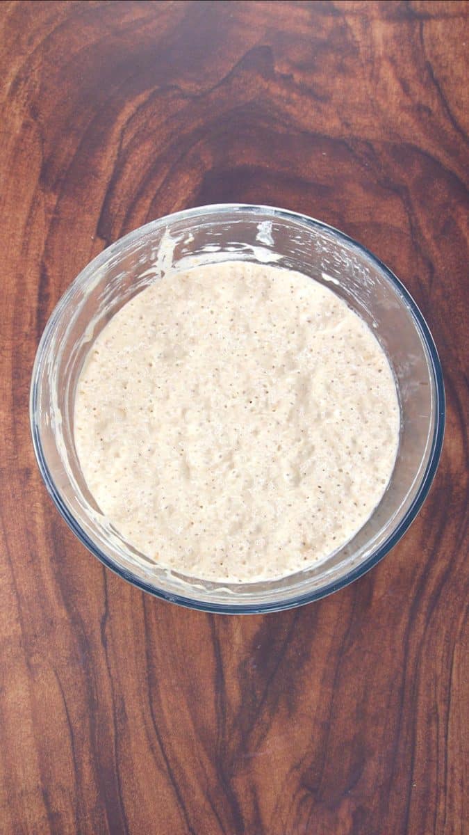 A closeup view of activated bread sponge - Hostess At Heart