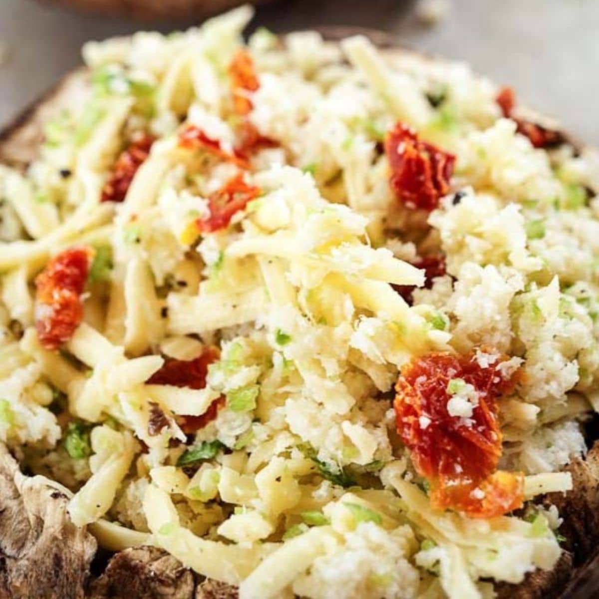 Crab and tomato stuffed mushroom cap - Hostess At Heart