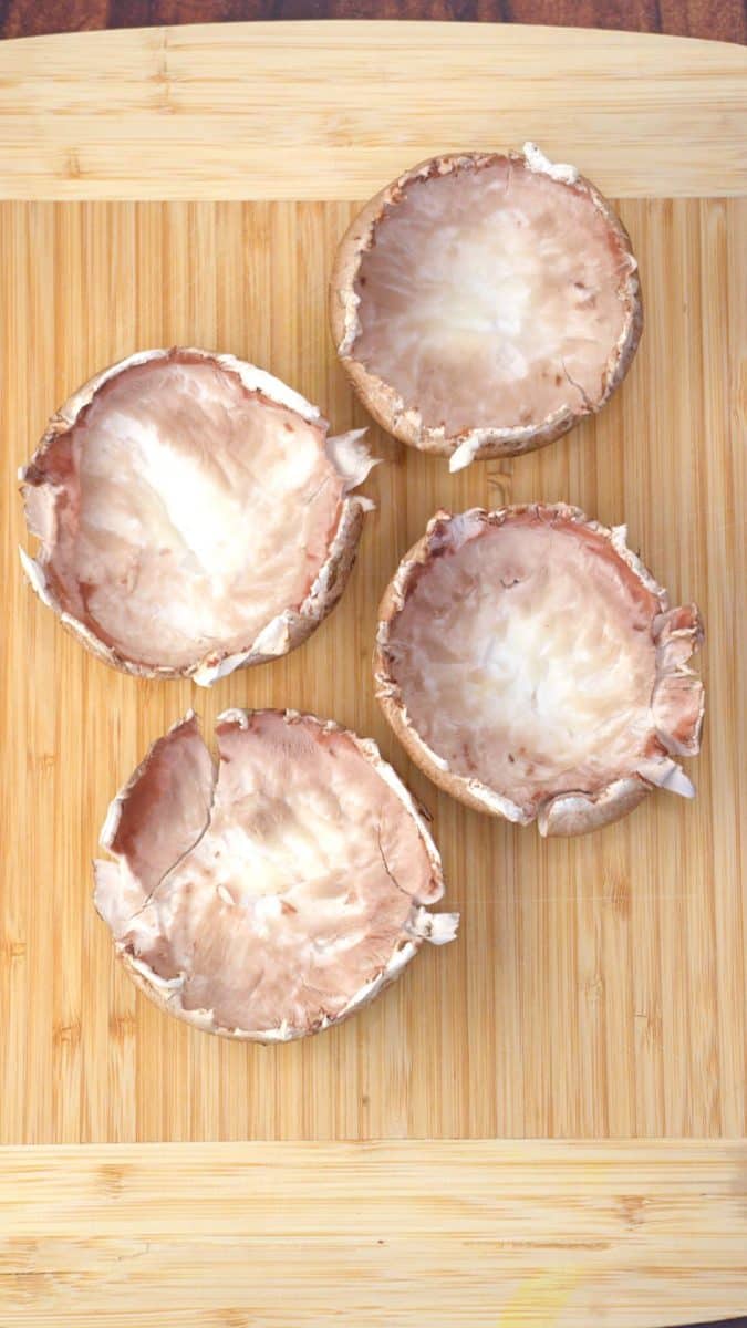 Mushroom caps with the gills and stems removed - Hostess At Heart