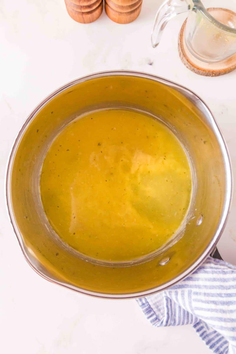 Broth added to a pot of butter and flour - Hostess At Heart