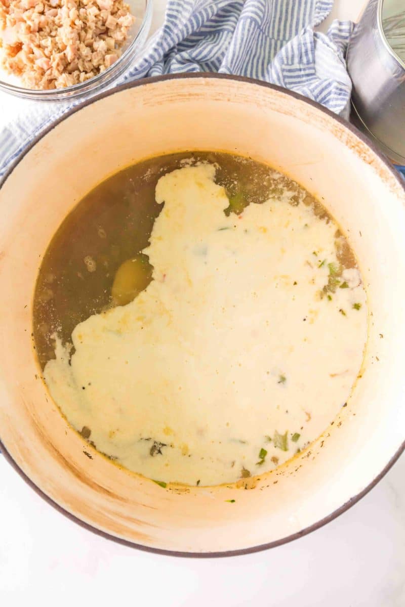 Cream added to a clam juice mixture - Hostess At Heart