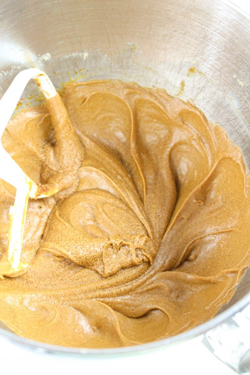Wet ingredients for gingerbread cookies creamed together - Hostess At Heart