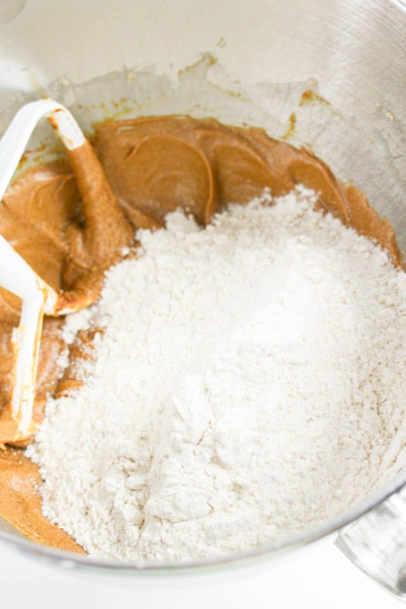 Dry cookie dough ingredients added the the creamed wet ingredients - Hostess At Heart