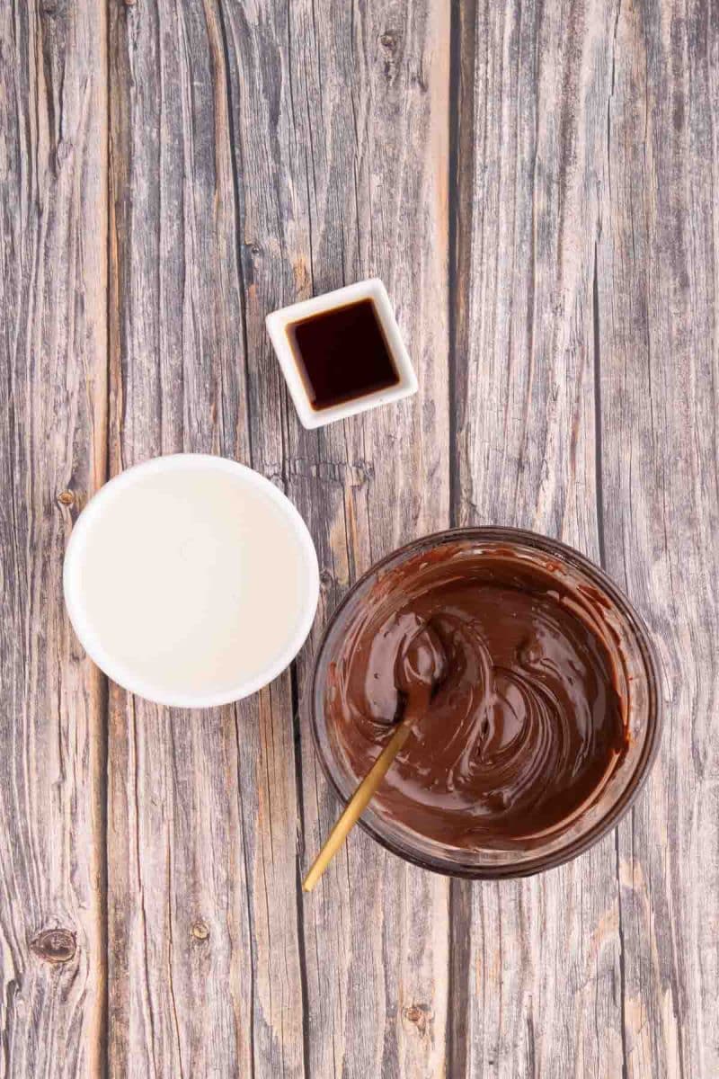 Dairy Free Chocolate Ganache Ingredients: Melted chocolate chips, coconut cream, and vanilla extract - Hostess At Heart