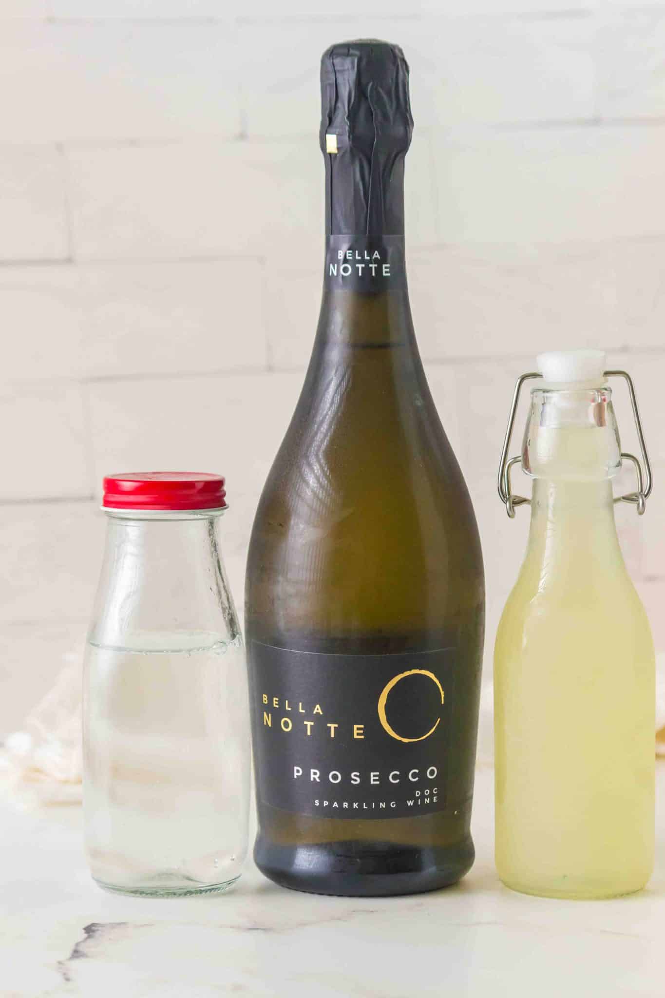 Limoncello cocktail ingredients: Prosecco, Limoncello Liqueur, and club soda. - Hostess At Heart