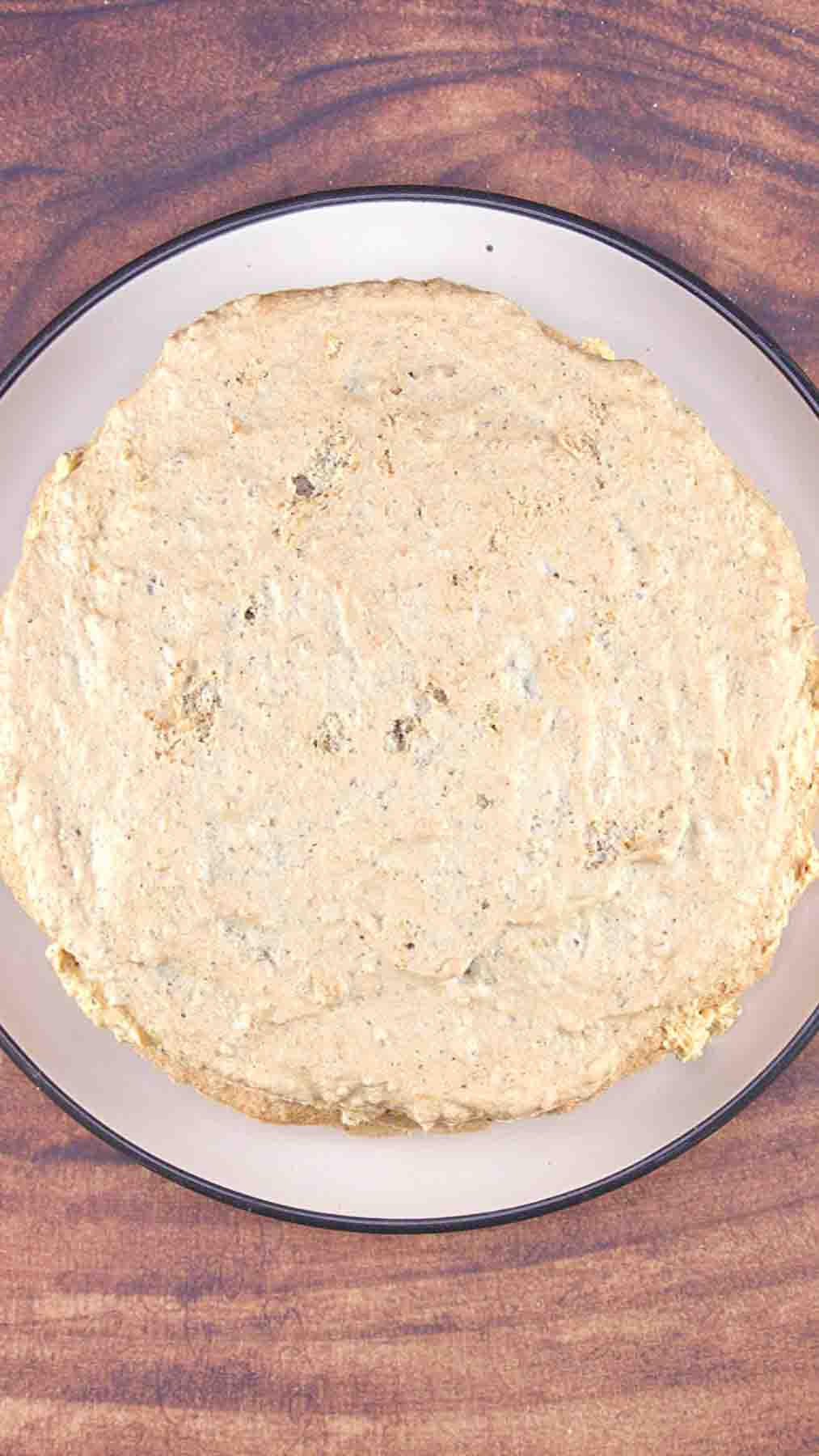 Hazelnut Cream Filling spread on Esterhazy cake layers. Hostess At Heart