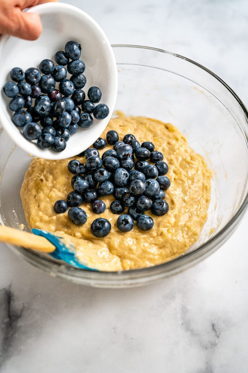 Fresh plump blueberries added to blueberry banana muffin batter. Hostess At Heart