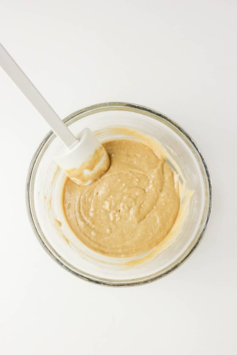 A mixing bowl filled with thick smooth coffee donuts batter. Hostess At Heart