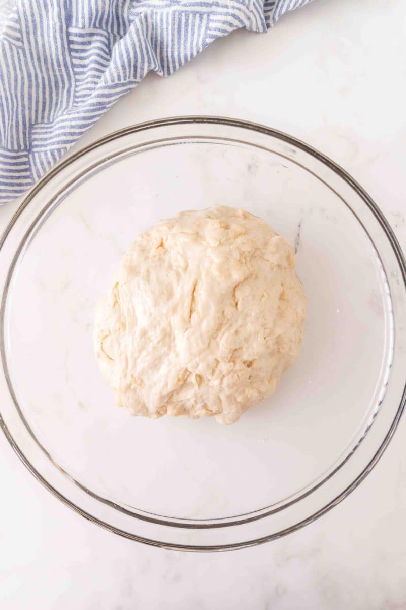Ball of French bread dough after kneading in a mixing bowl &ndash; Hostess At Heart
