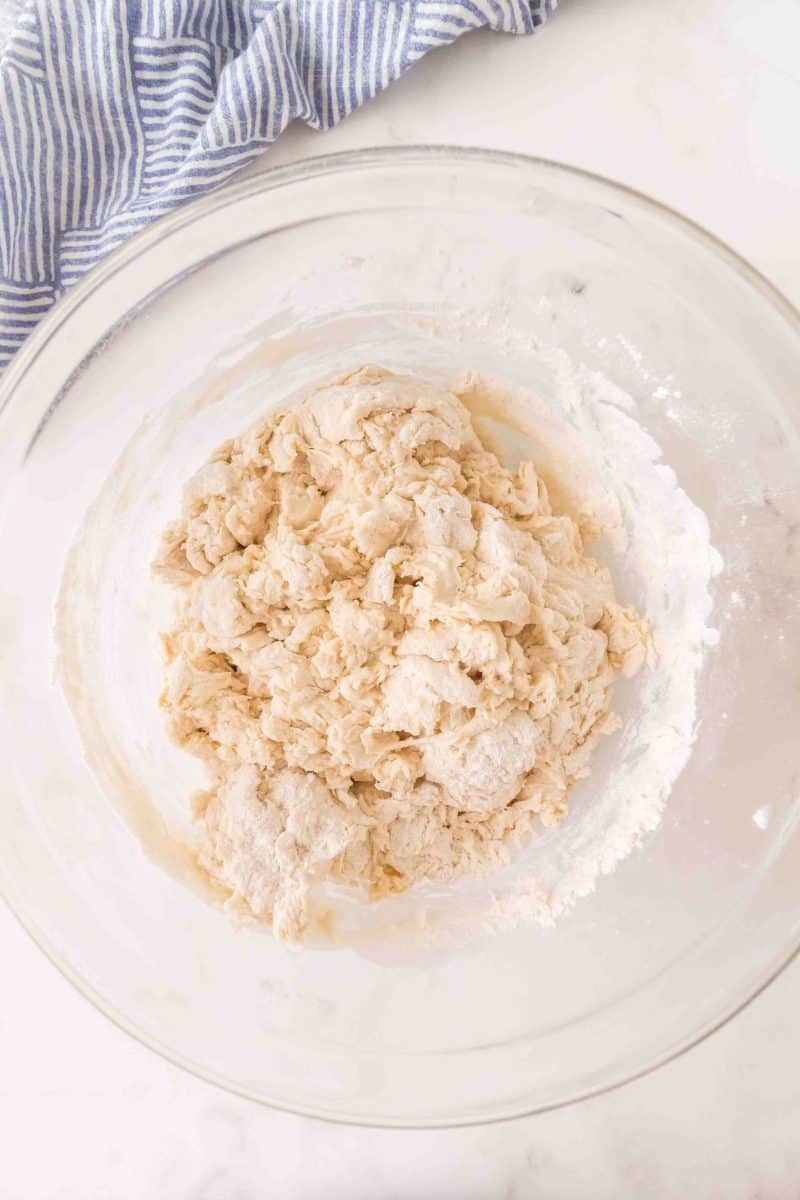 Ball of French bread dough just before kneading in a mixing bowl &ndash; Hostess At Heart