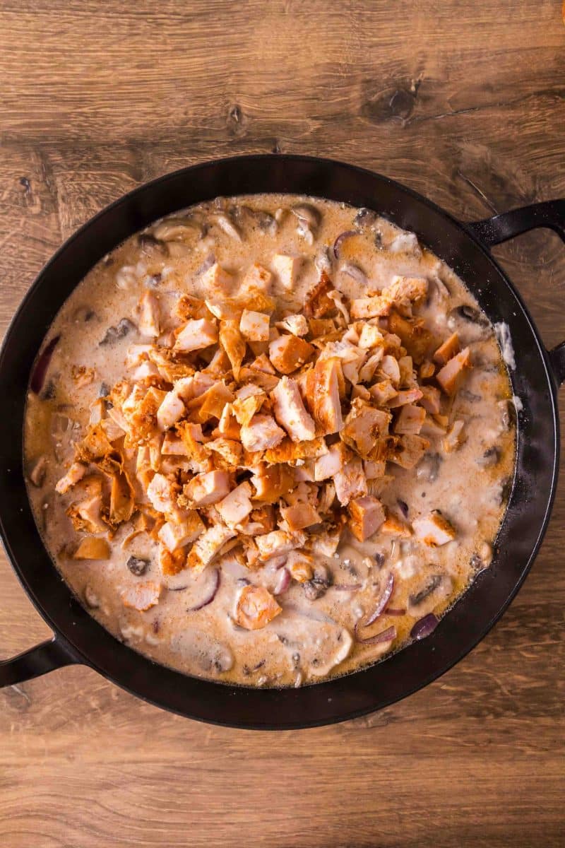 Diced leftover turkey folded into creamy mushroom sauce. Hostess At Heart