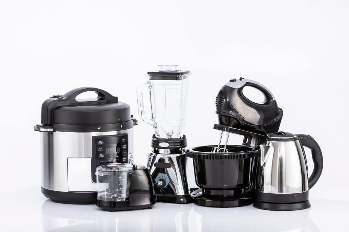 A collection of small kitchen appliances arranged together as gift ideas for cooks. Hostess At Heart