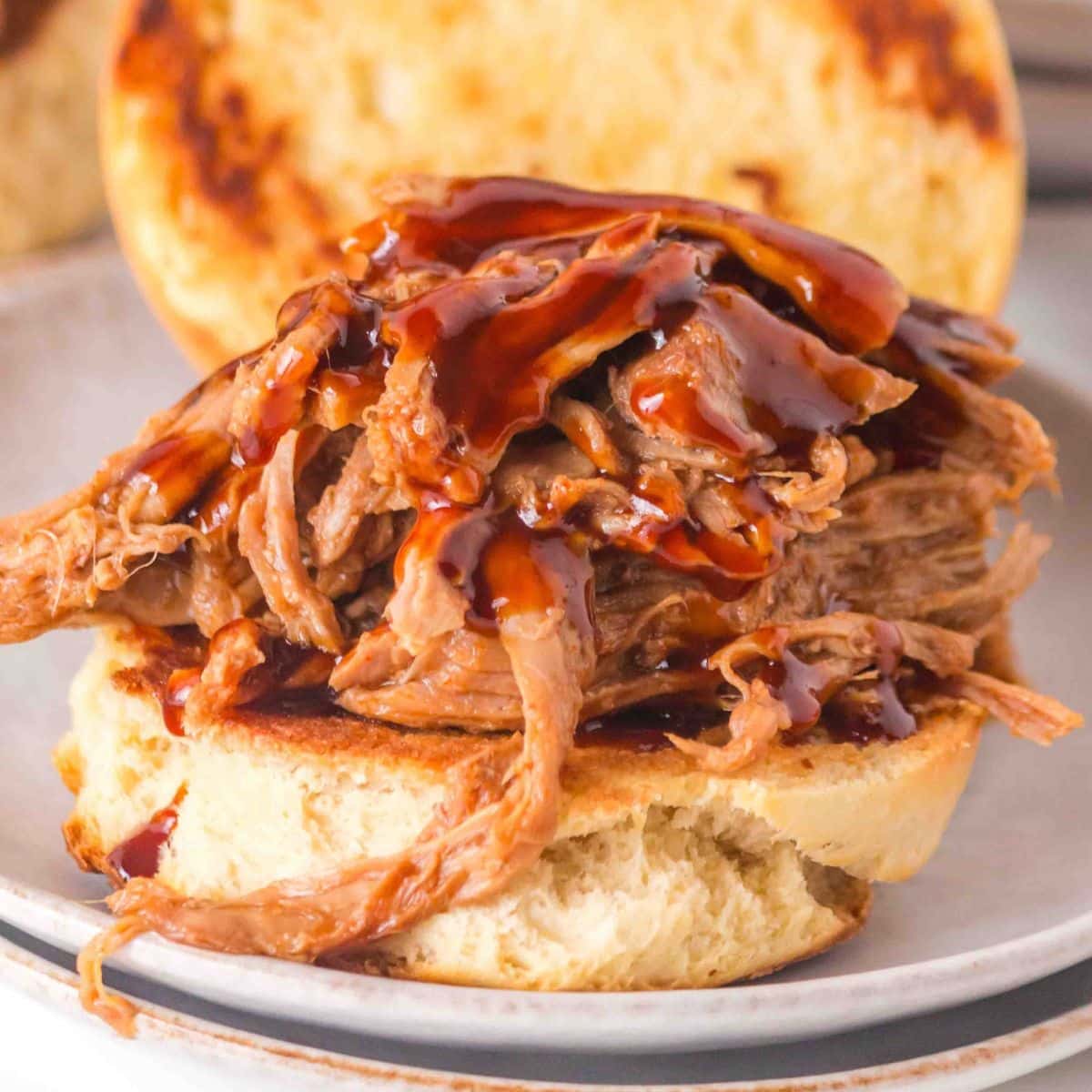 BBQ pulled pork sandwich filled with shredded pork tenderloin. Hostess At Heart